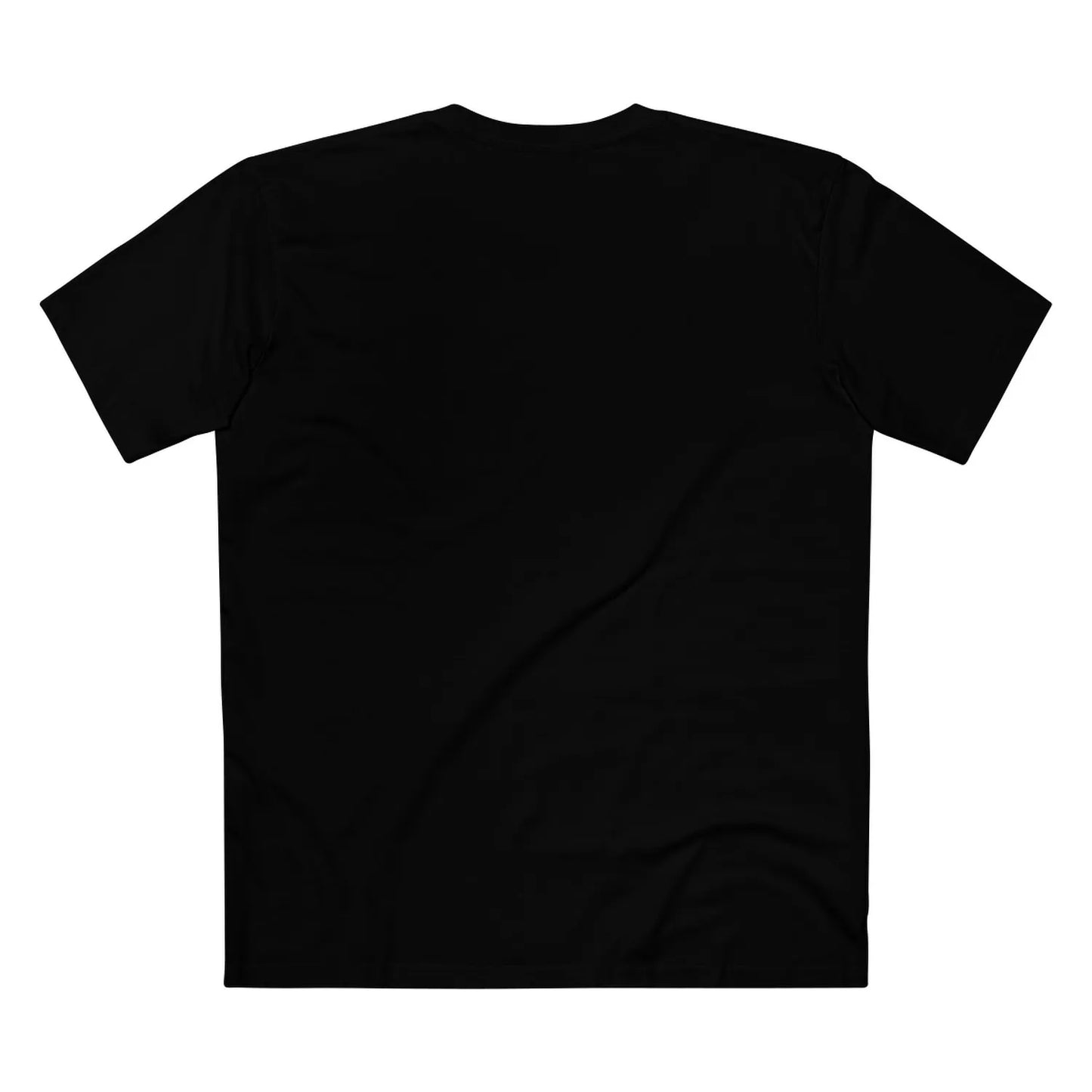 Back view of black AS Colour 5001 tee, blank back, minimalist front-only design.