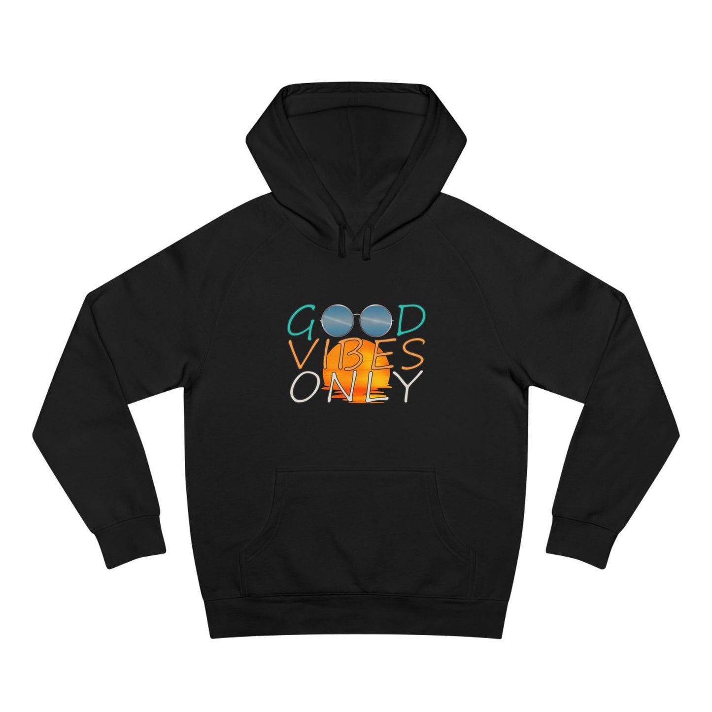 good vibes only hoodie, as colour 5101, black front