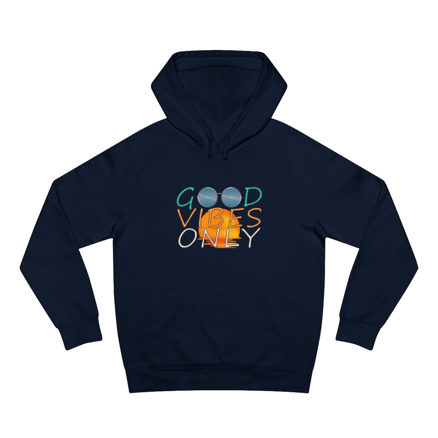 good vibes only hoodie, as colour 5101, navy front