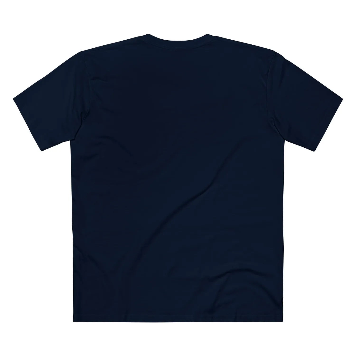 Back view of navy AS Colour 5001 tee, blank back, minimalist front-only design.