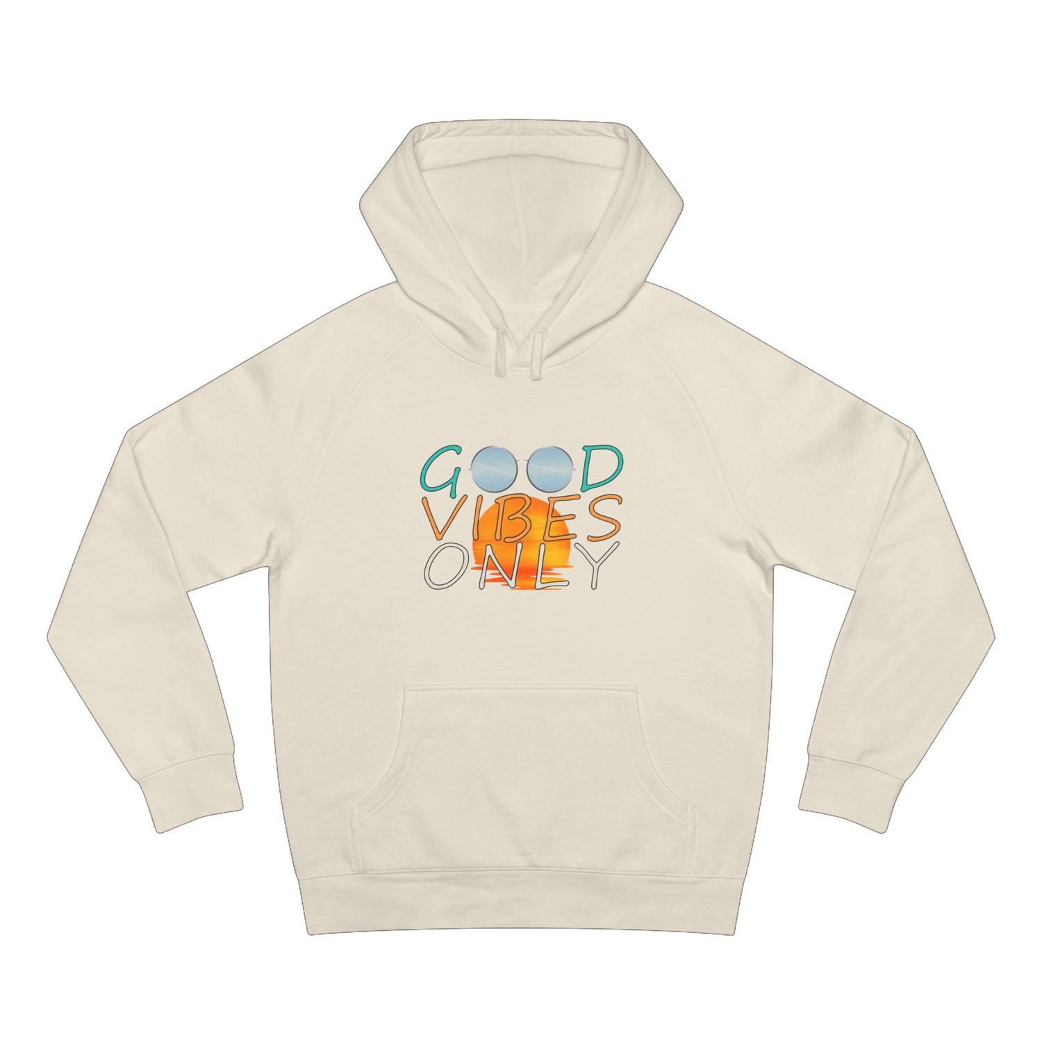good vibes only hoodie, as colour 5101, acru front